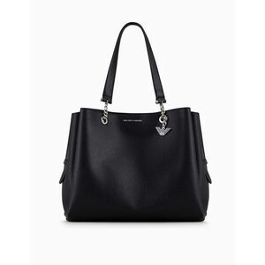 Emporio Armani Palmellato Leather-Effect Shopper Bag with Eagle Charm